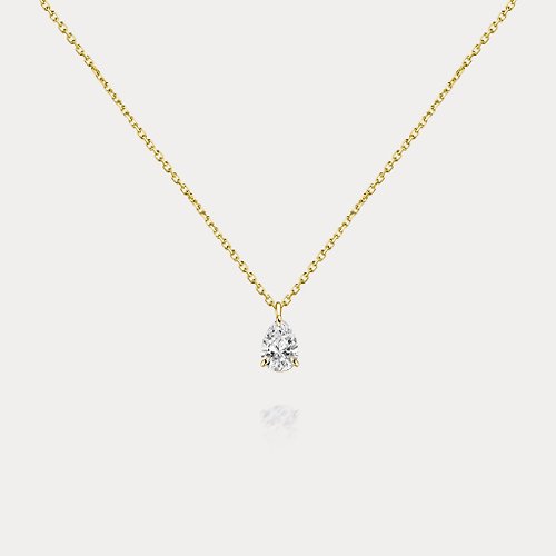 瑭果盒珠寶·設計 La Bonbonnière Jewelry Promise | 0.25ct 水滴鑽石 (Pear Cut梨型切割) 天然鑽石18K項鍊