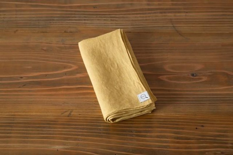 [Stock Last one point SALE] plant dyeing linen wrapping cloth bark color (yellow skin color) 7560 → 5400 yen - อื่นๆ - ผ้าฝ้าย/ผ้าลินิน สีเหลือง