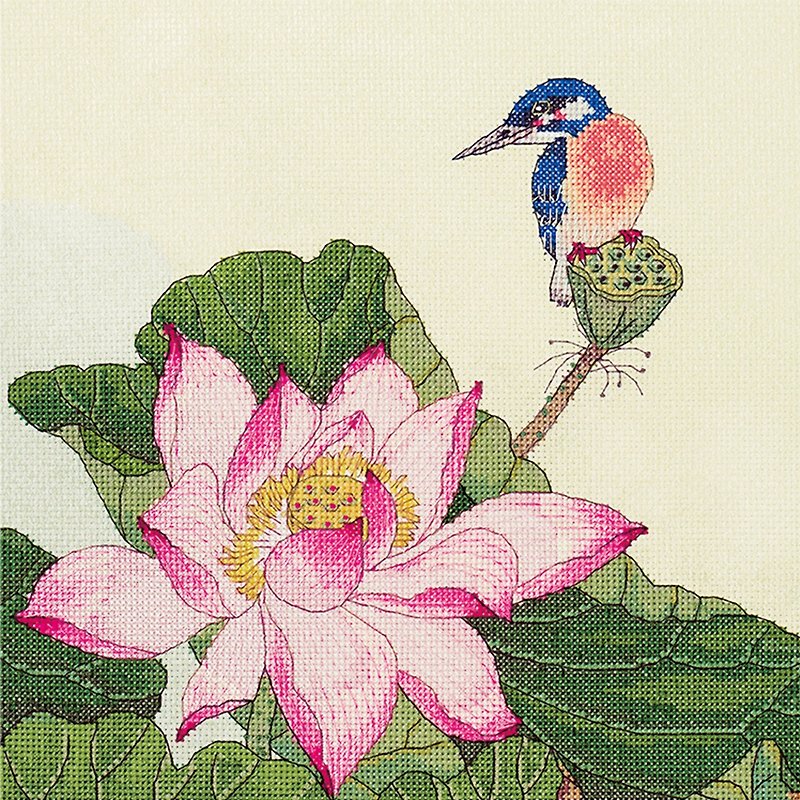 【Lotus Blooms】Chinese Art - Cross Stitch Kit | Xiu Crafts - Knitting, Embroidery, Felted Wool & Sewing - Thread Multicolor