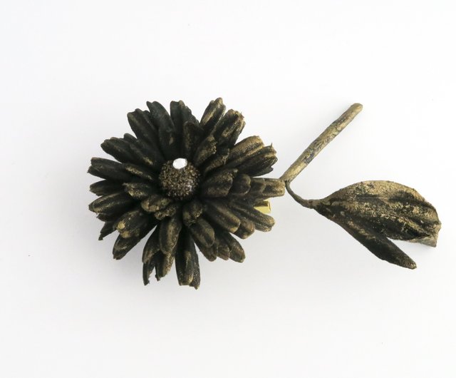 Corsage.| コサージュ | Noir. ガーベラ | Bronze, Black. - ショップ