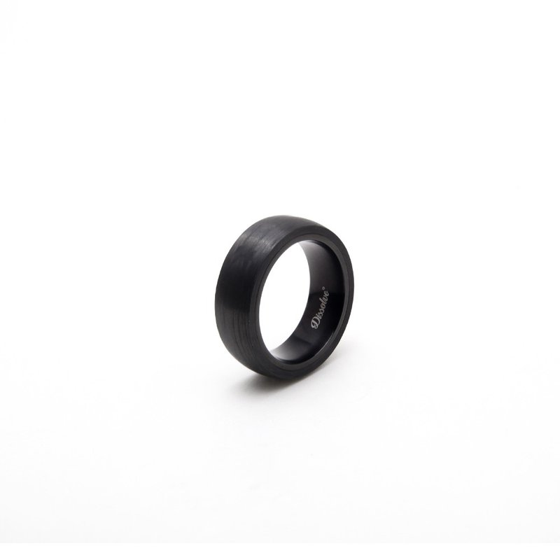 DISSOLVE designer original retro carbon fiber surface titanium steel inner ring black men's ring I can be engraved - General Rings - Other Metals Black