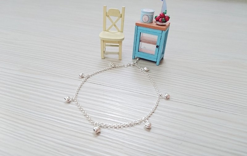 925 sterling silver anklets small love lucky anklet - สร้อยข้อมือ - โลหะ 