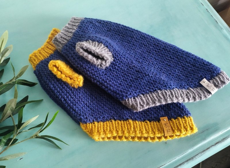 狗狗毛衣/狗狗衣服/針織毛衣 - 寵物衫 - 其他材質 藍色