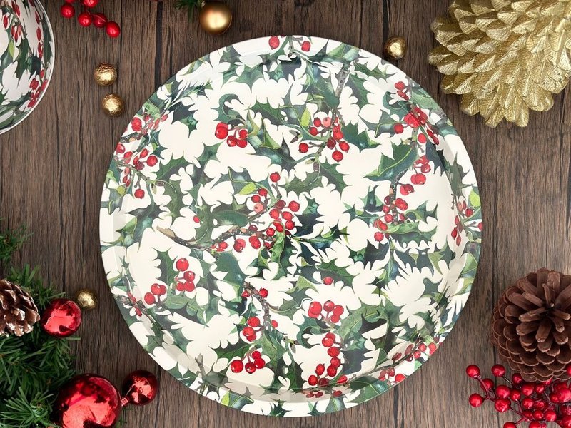 [Pre-order] [British Candy House] Emma’s Christmas Holly Plate - Snacks - Other Materials Purple