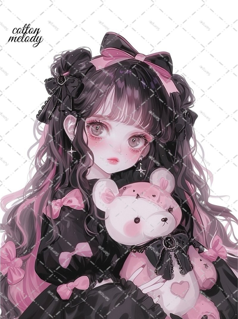original sticker no.2257 人物ステッカー オリジナルステッカー オリジナル人物ステッカー 装飾ステッカー cotton melody - 貼紙 - 紙 