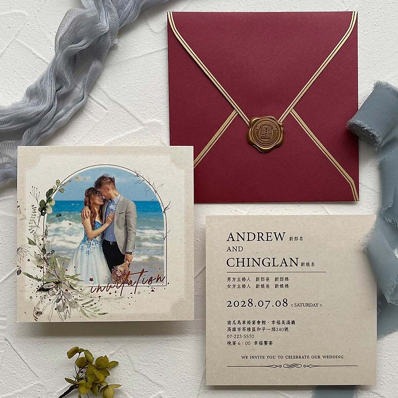 はがき結婚式の招待状 写真の結婚式の招待状 ビデオの結婚式の招待状 シングル カードの結婚式の招待状 アメリカン ウェディング カードの結婚式の招待状 - 招待状 - 紙 ホワイト