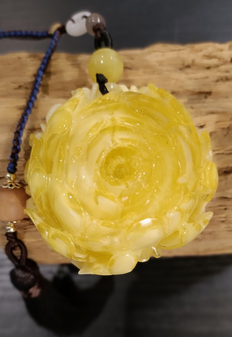 好運蓮蓮~手工蜜蠟蓮花包包掛飾吊飾 - 掛繩/吊繩 - 半寶石 
