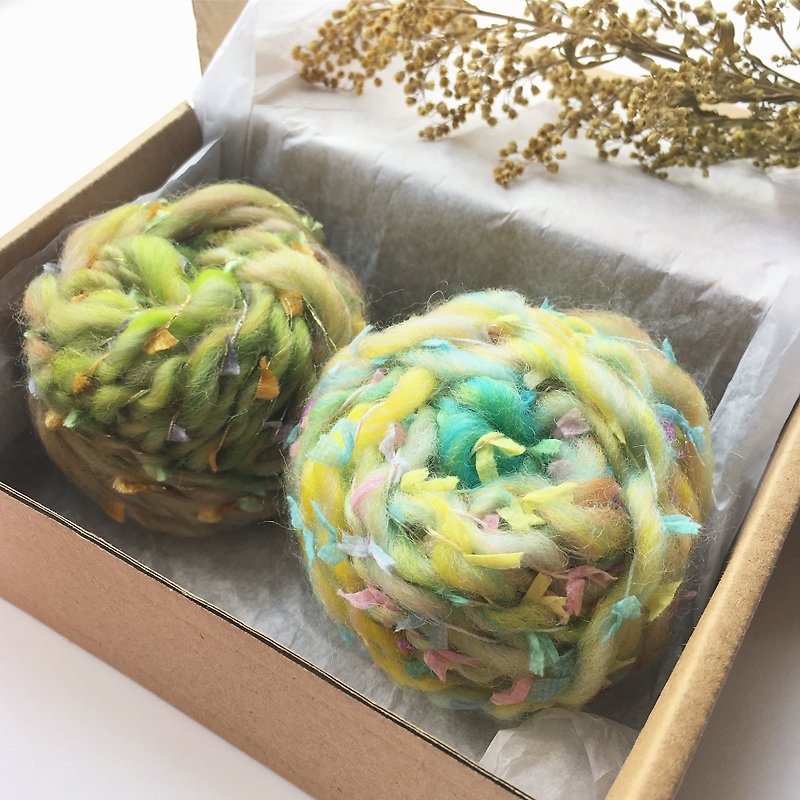 DIY hand twisting ball bag/hand spinning thread/handmade wire/wool/DIY material/material bag/handmade material bag - Knitting, Embroidery, Felted Wool & Sewing - Wool Multicolor