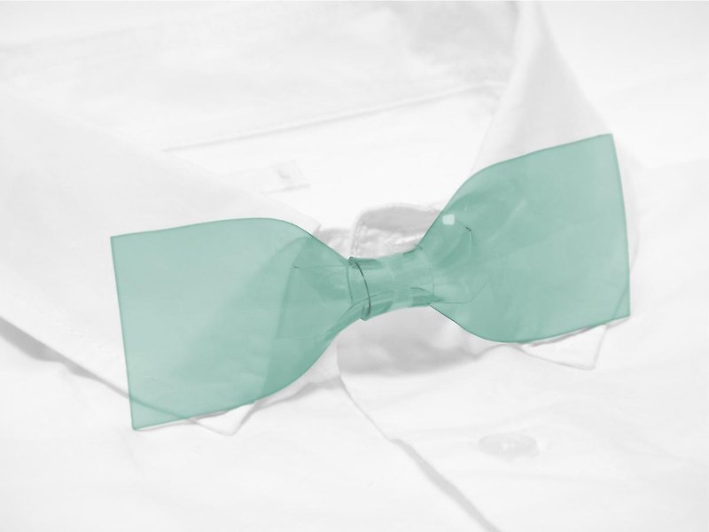 Transparent Bowtie (Celeste) - Ties & Tie Clips - Other Materials Green
