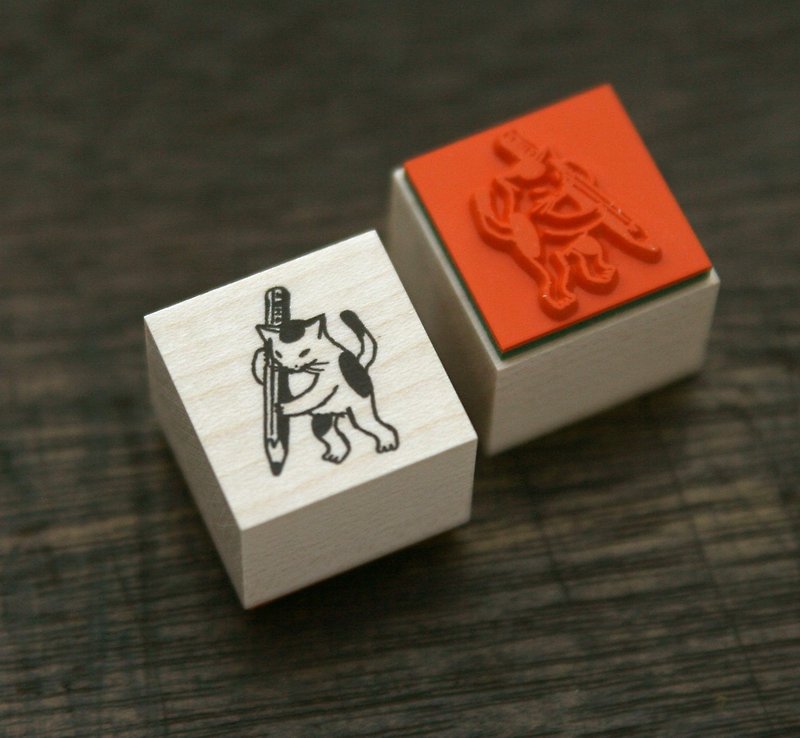 Stamp cat pencil - Stamps & Stamp Pads - Wood Khaki