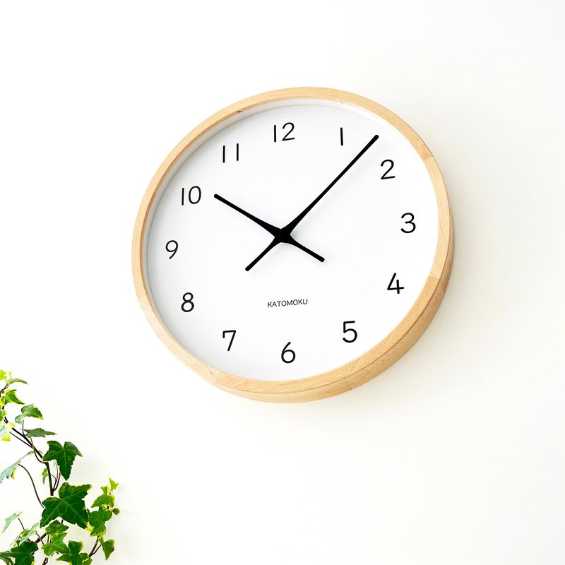KATOMOKU muku clock 13 LL-size 自然色(km-139NA) 掛鐘 日本製 - 時鐘/鬧鐘 - 木頭 卡其色