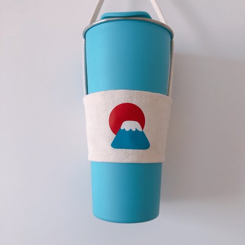 米利工作室 富士山 手繪環保杯袋