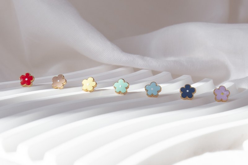 floret flowers earrings and clip-ons - Earrings & Clip-ons - Enamel Multicolor