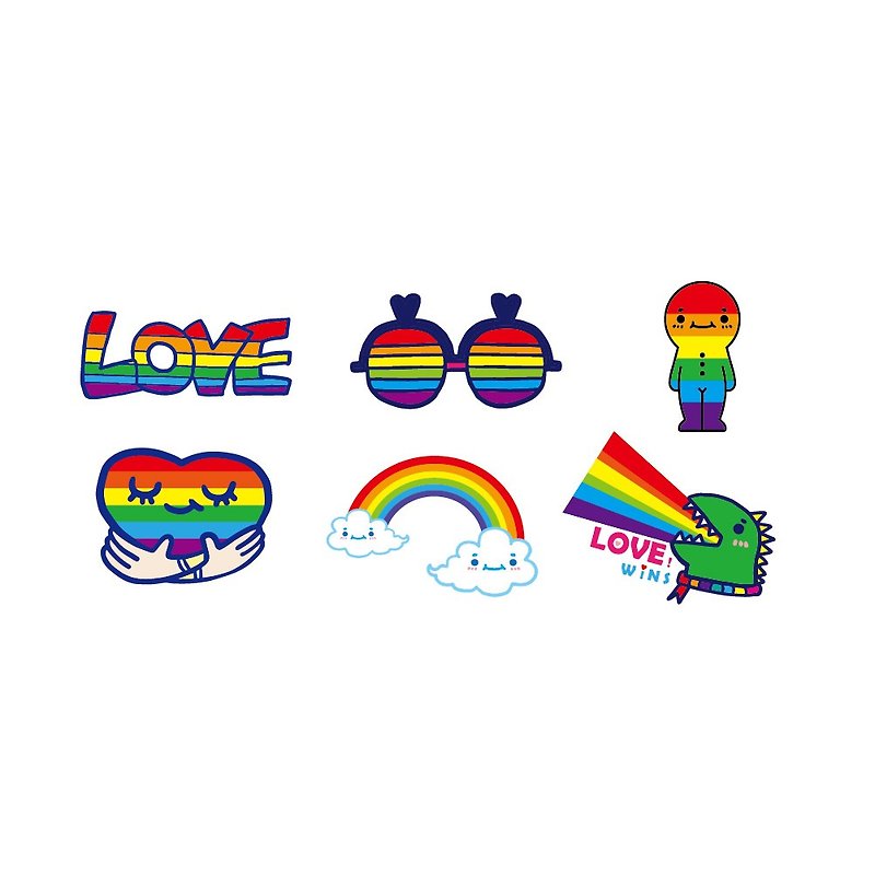 Waterproof Sticker-Rainbow Series-Courage Rainbow - สติกเกอร์ - วัสดุกันนำ้ หลากหลายสี