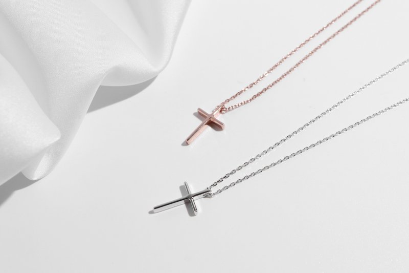 [Hot-selling restock] Firm strength. Cross necklace - Necklaces - Sterling Silver Silver