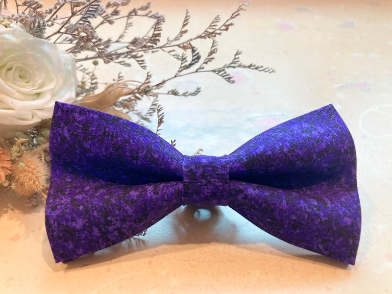 【Fog】Handmade Bow Tie - หูกระต่าย/ผ้าพันคอผู้ชาย - ผ้าฝ้าย/ผ้าลินิน สีม่วง