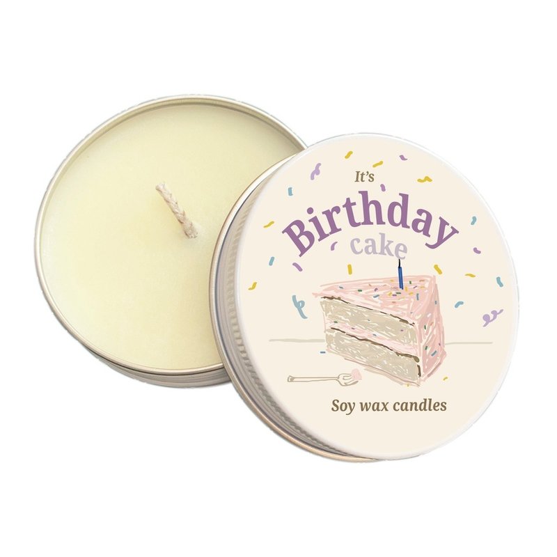 Summerstuff.marine - SOY WAX CANDLES กลิ่น IT'S BIRTHDAY CAKE (60 g) - 香氛蠟燭/燭台 - 蠟 白色