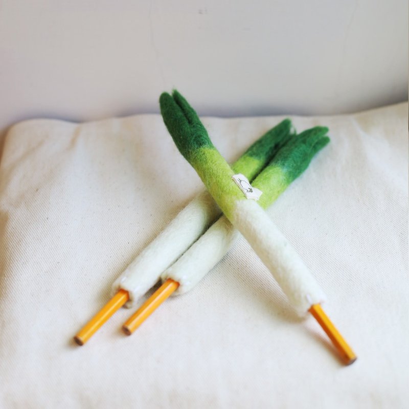 Wool felt Scallion Pen Cover school - อุปกรณ์เขียนอื่นๆ - ขนแกะ สีเขียว