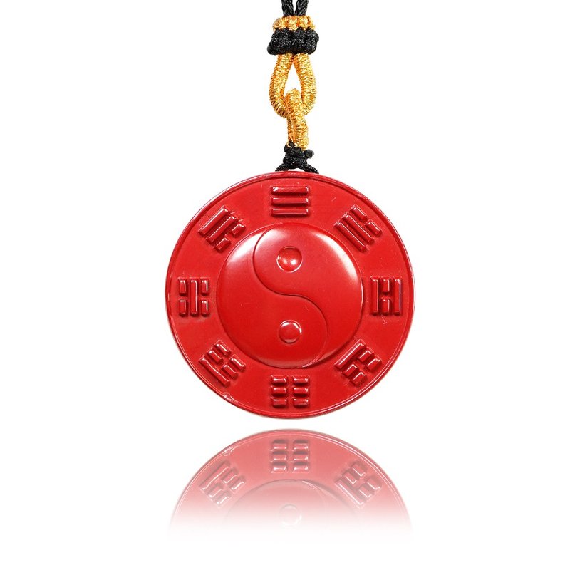 【正佳珠寶】帝王硃砂 高品太極八卦圓牌 35mm 帝王硃砂吊墜 - 項鍊 - 半寶石 多色