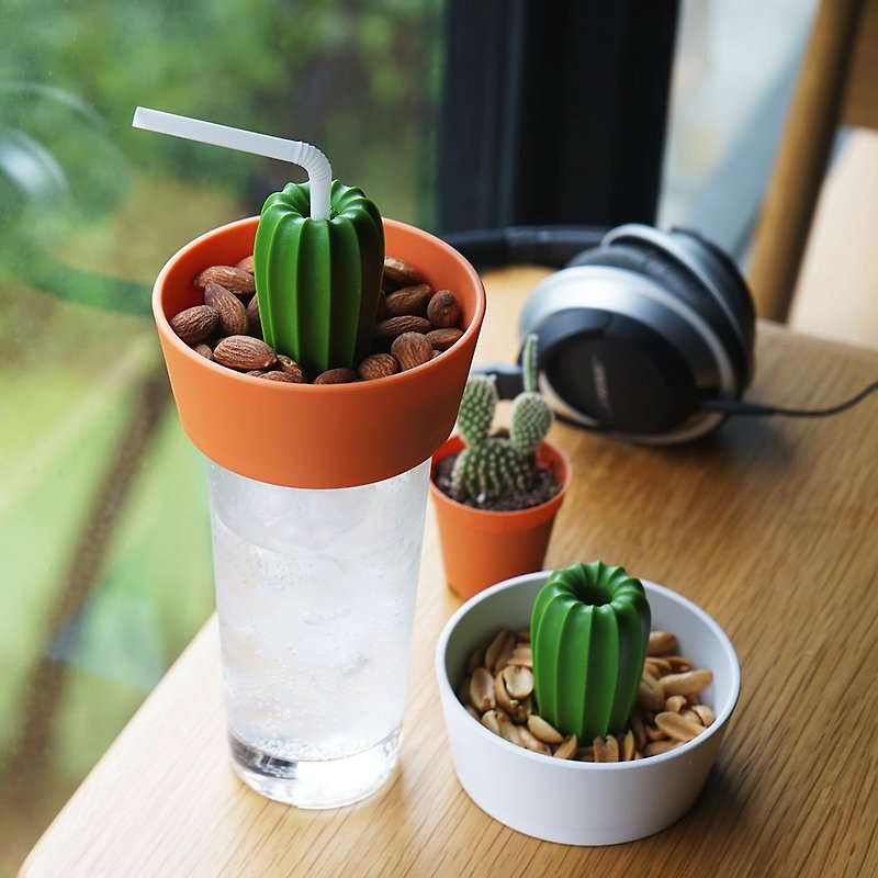 QUALY cactus snack cup lid - เครื่องครัว - พลาสติก สีเขียว