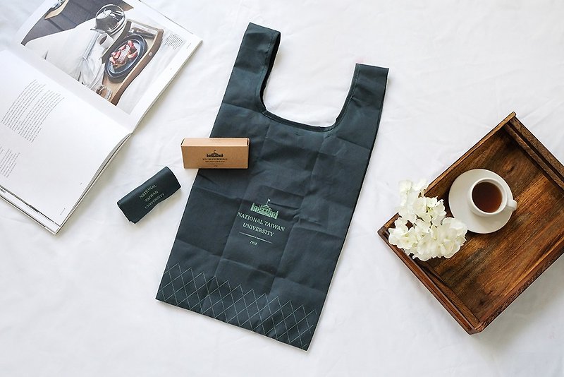 National Taiwan University NTU Portable Folding Shopping Bag-Pine Green - Handbags & Totes - Nylon Green