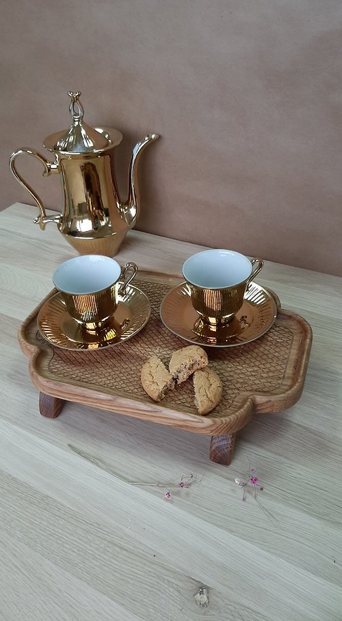 V SHEPKI Tea tray side table / Coffee table tray breakfast table / Romantic gift wife