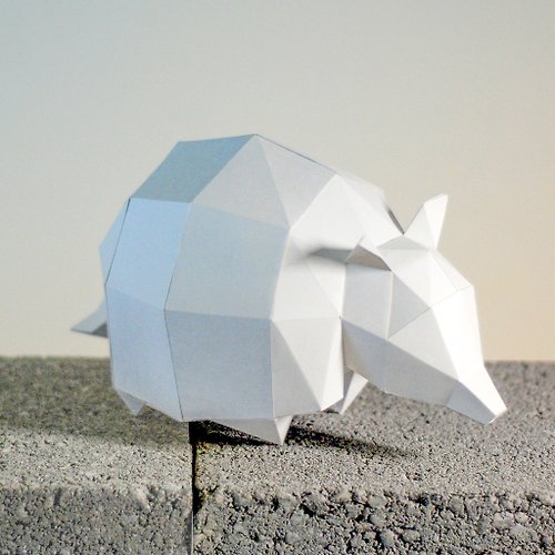 問創 Ask Creative DIY手作3D紙模型擺飾 小動物系列 -犰狳 (4色可選)