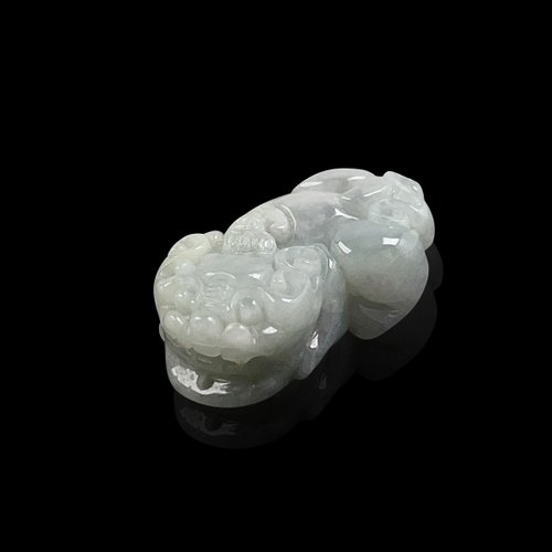 瓔珞珠寶盒 E.L.Jewelry Box 【招財神獸】白翡翡翠貔貅擺飾項鍊 | 天然緬甸玉翡翠A貨 | 送禮