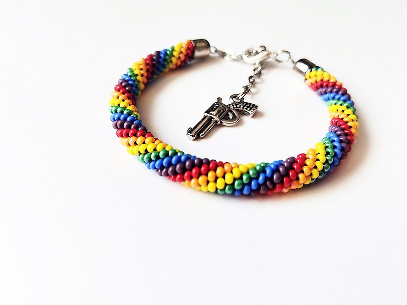 Rainbow bracelet pride bracelet beaded bracelet - Bracelets - Glass Multicolor
