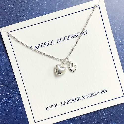 LaPerle Accessory 心形客製 英文字母 頸鏈 項鍊 婚禮小物 姊妹禮物 生日禮物