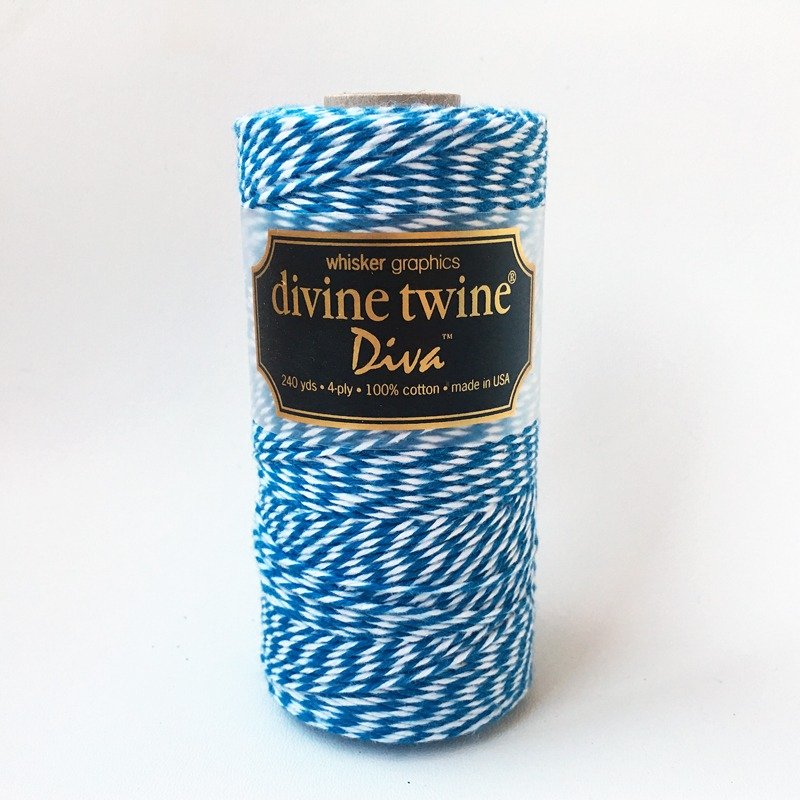 美國進口 Divine Twine Diva 雙色棉線 / Bluebonnet 土耳其藍 - 編織/刺繡/羊毛氈/縫紉 - 棉．麻 藍色