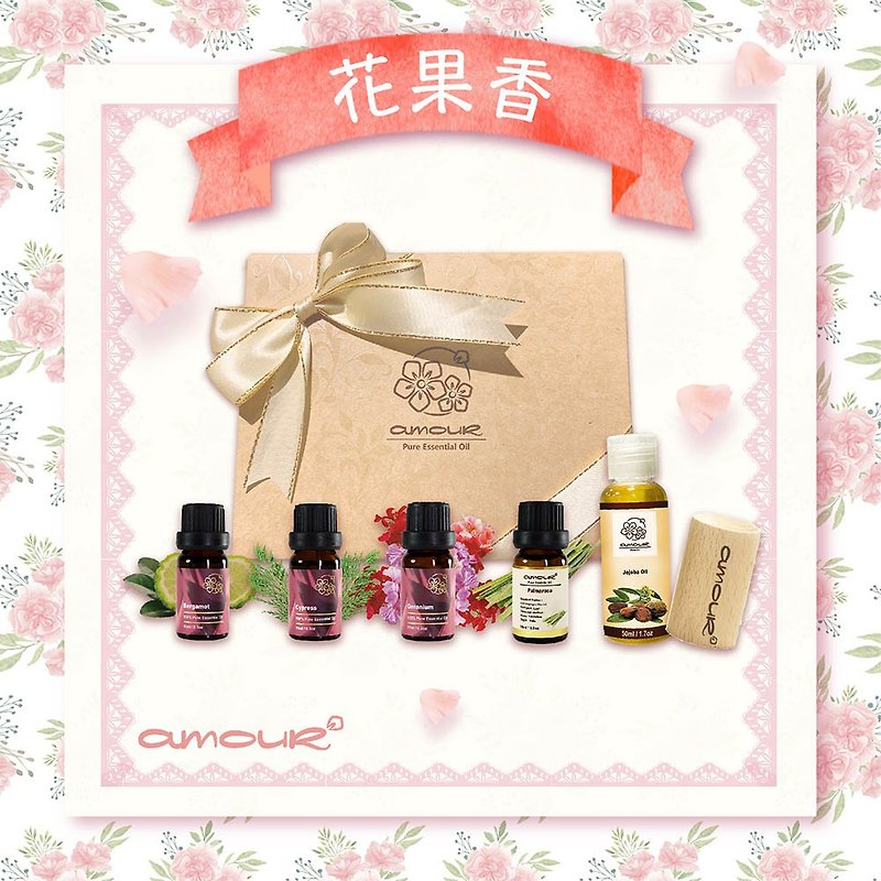 [Mother's Day Gift Box] Amour Essential Oil Flower and Fruity-Essential Oil Gift Box Set - น้ำหอม - น้ำมันหอม สึชมพู
