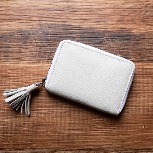 Leather Goods Shop Hallelujah 迷你短夾 零錢包 鑰匙 便攜 卡片 收納力強 輕薄 分類零錢 白色