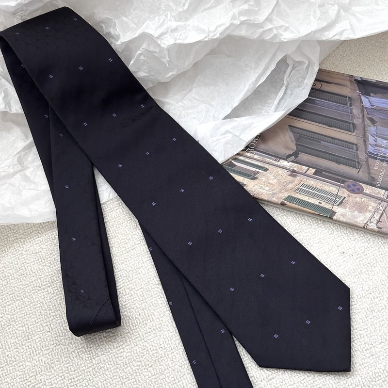 CHANEL 香奈兒 經典 CC Monogram 絲質領帶 - 絲巾 - 絲．絹 黑色