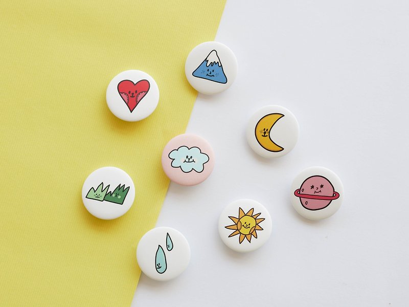 Super cute natural series badge / big hair billowing - Badges & Pins - Plastic Multicolor