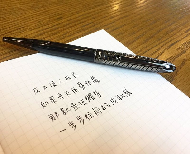 ARTEX half-section narrow ballpoint pen black keys - ปากกา - ทองแดงทองเหลือง สีดำ