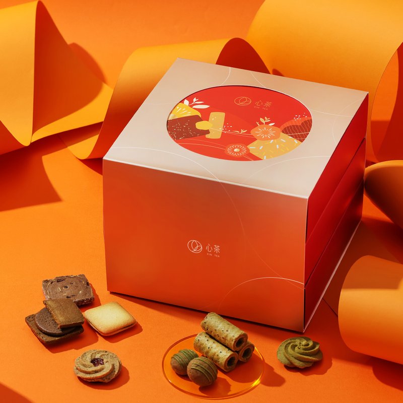 茶點禮盒 | 手工蛋捲X日式茶餅36入 (三層燙金禮盒,附贈提袋) - 手工餅乾 - 新鮮食材 多色