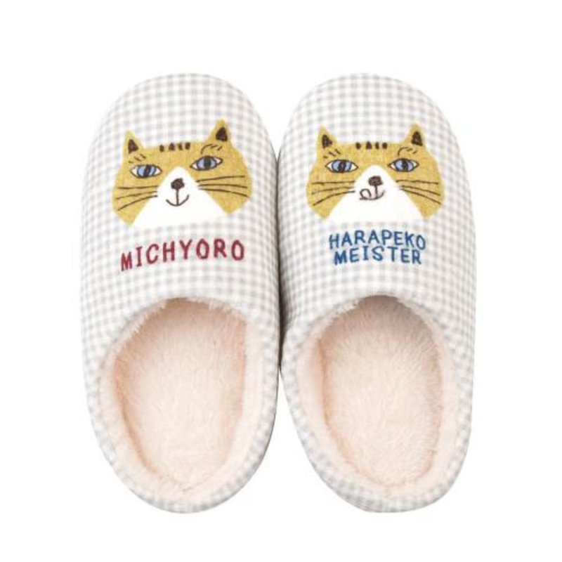 Kusuguru Japan 日本眼鏡貓 拖鞋 保暖靜音室內拖鞋 -Michyoro黃 - 室內拖鞋 - 聚酯纖維 黃色