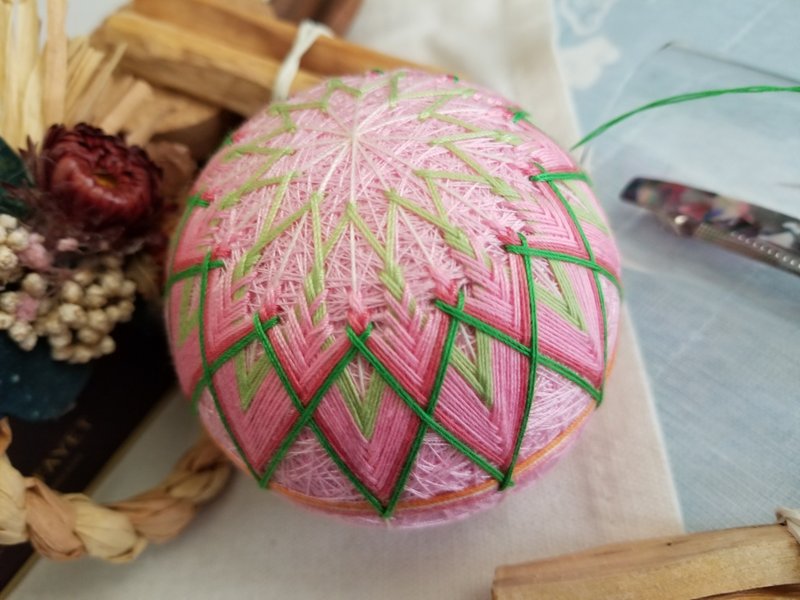 彩線日和 遊玩中鞠球 家居遊玩擺設 春櫻 (全人手) M Size - 擺飾/家飾品 - 繡線 粉紅色