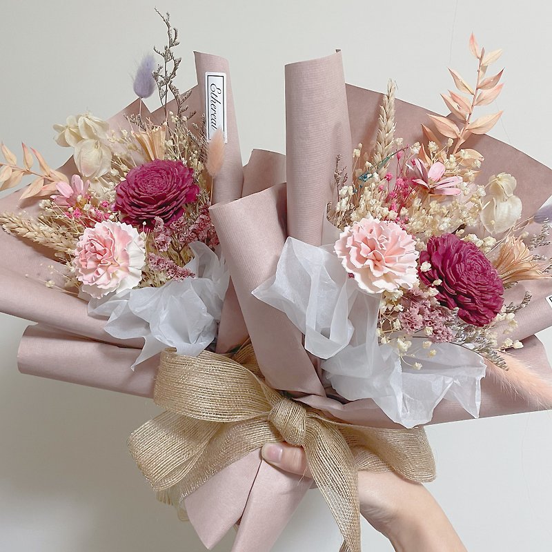 【Waltz】Dry Bouquet/Small Bouquet/Mother's Day Bouquet - ช่อดอกไม้แห้ง - พืช/ดอกไม้ หลากหลายสี