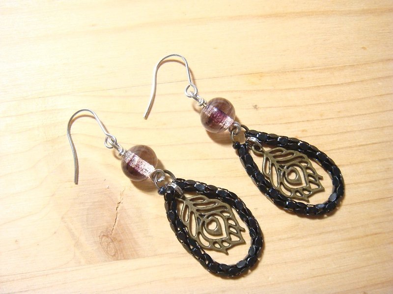 Grapefruit Forest Hand-colored Glass - Glass Earrings - Night Color (Changing clip-on style) - ต่างหู - แก้ว หลากหลายสี