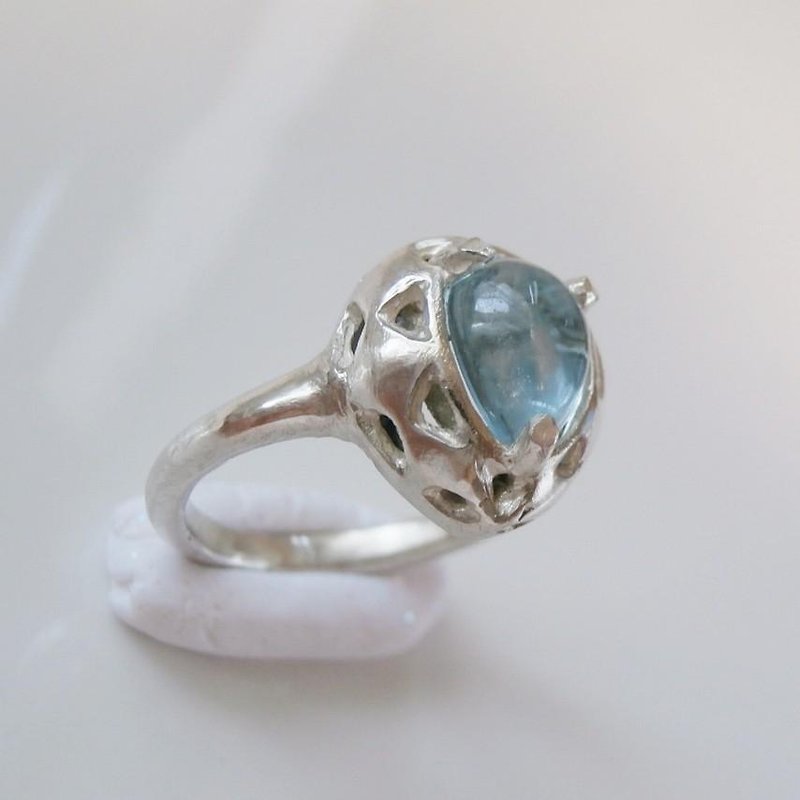 Blue topaz and Silver ring - แหวนทั่วไป - โลหะ 