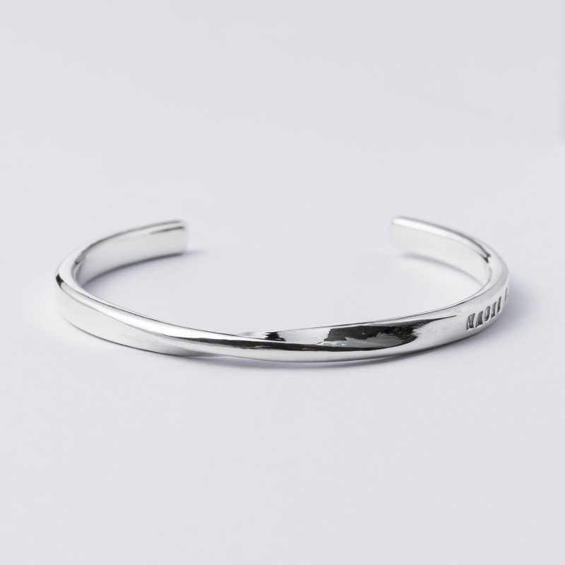 [Valentine's Day Gift] Moebius Bracelet 925 Sterling Silver Customized Bracelet Engraving Bracelet Pair - Bracelets - Sterling Silver Silver