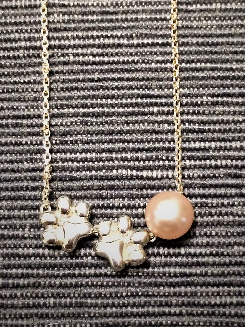 irisjjewellery 100%自家設計925純銀艔18K白金子貓系列淡水珍珠吊咀