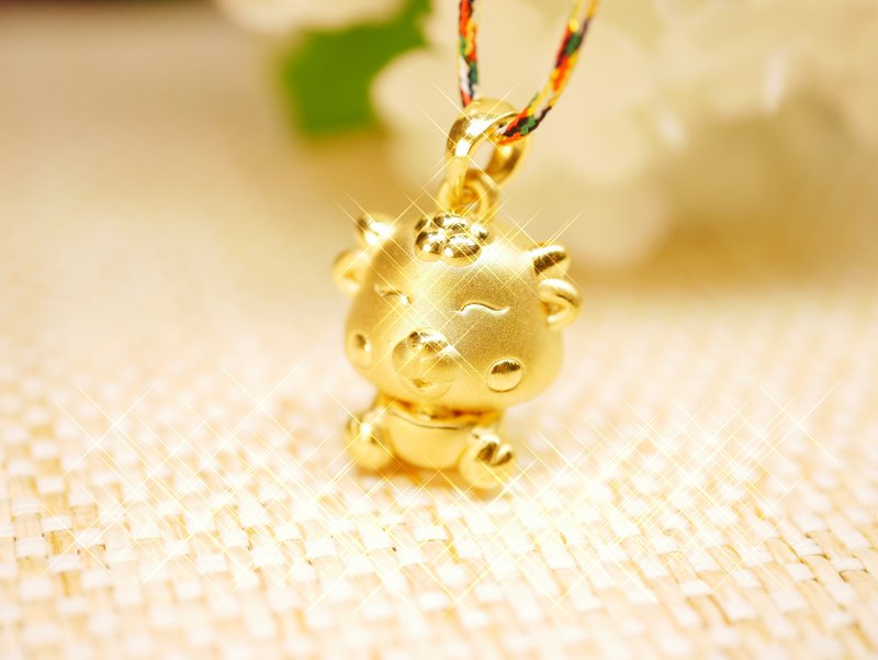 Gold Pendant-Zodiac Ox Gold Jewelry-Gold 9999 - Necklaces - 24K Gold Gold