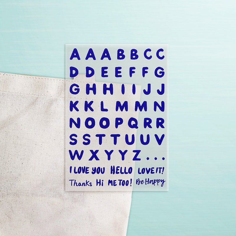| 手作DIY | irodo免熨燙布用轉印貼—手寫字母x藍 - 貼紙 - 塑膠 藍色