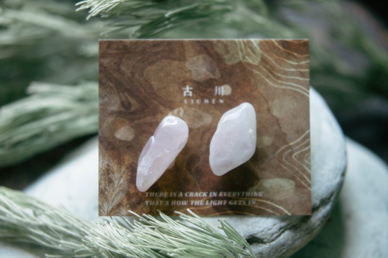 CRACK | 礦物系耳環 |  EARRINGS - 耳環/耳夾/耳骨夾 - 玉石 粉紅色