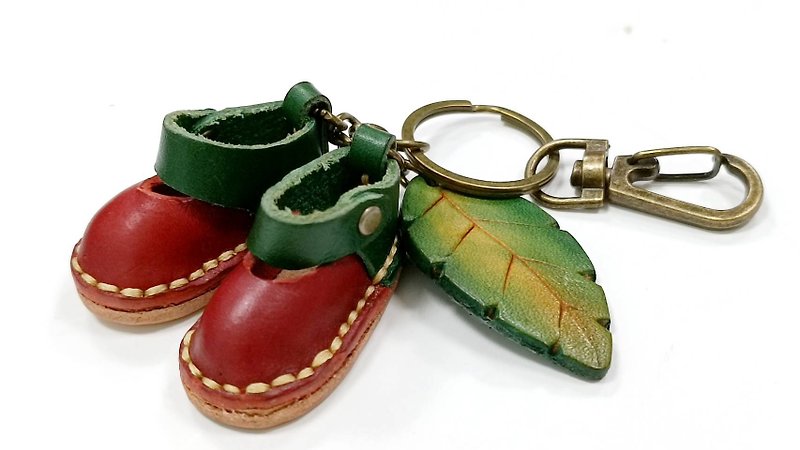 雙色迷你鞋靴吊飾 - 鑰匙圈/鑰匙包 - 真皮 多色