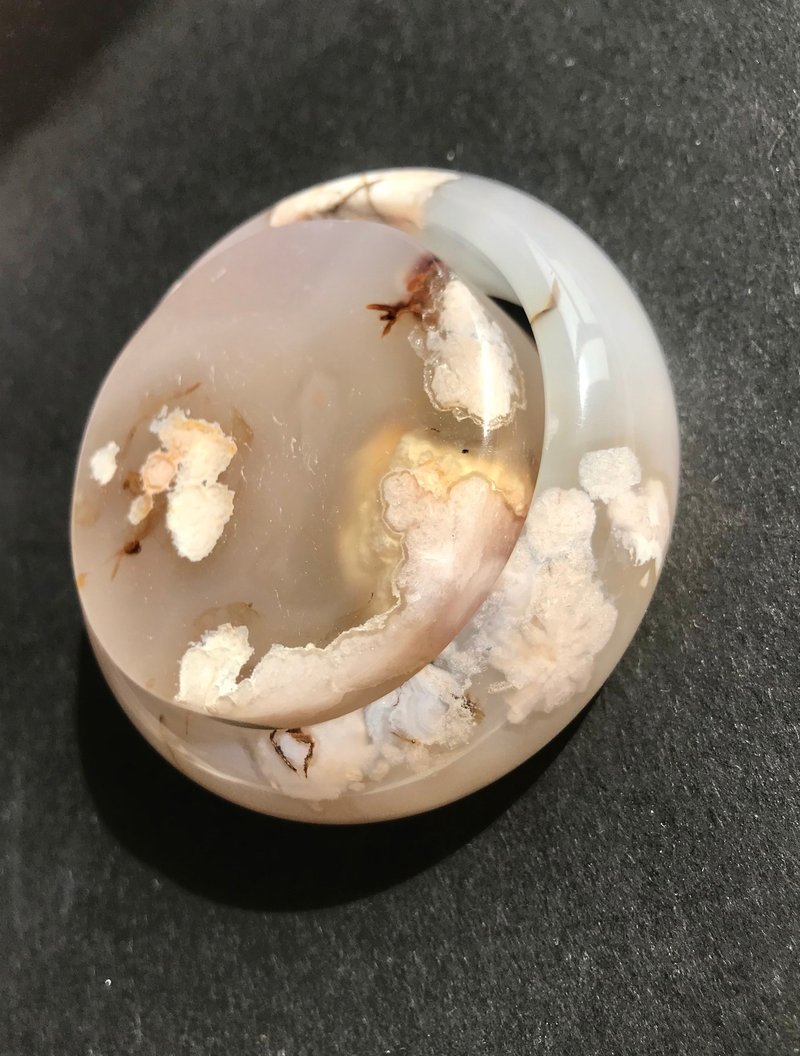 仙氣 茘枝涷 冰透 山水畫 瑪瑙手鐲 櫻花瑪瑙手鐲 手鈪 手串 - 手鍊/手環 - 水晶 白色