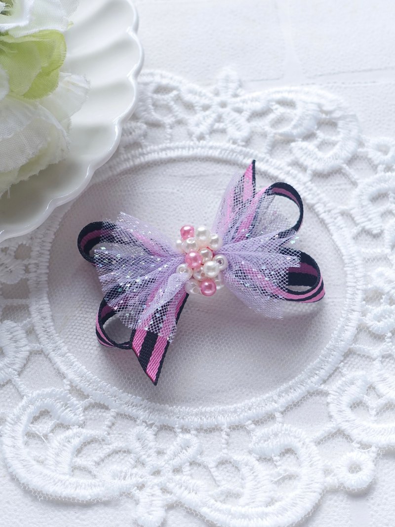 拼色絲帶製作 蝴蝶結頭飾 髮夾  髮圈  。 送禮自用  E款 - 髮夾/髮圈 - 其他材質 